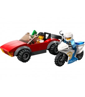 Polițist pe motocicletă în urmărirea unei mașini LEGO 60392