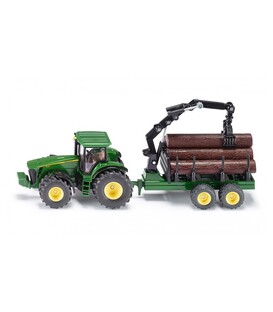 Tractor John Deere 8430 cu remorcă pentru bușteni
